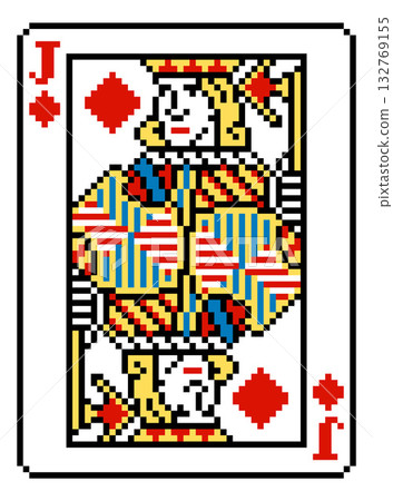 Pixel Art Jack of Diamonds Playing Card Design 132769155