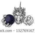 Unicorn Horse Bowling Sports Team Mascot 132769167