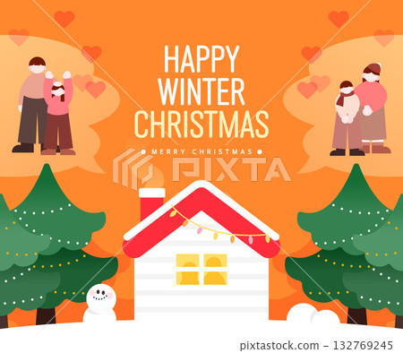 Minimal Christmas year end banner Minimal Christmas year end banner 132769245