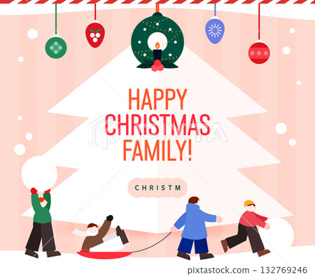 Minimal Christmas year end banner 132769246