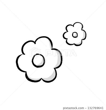 簡單的單色花卉插圖 132769641