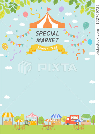 Marche event illustration frame Marche event illustration frame 132769725