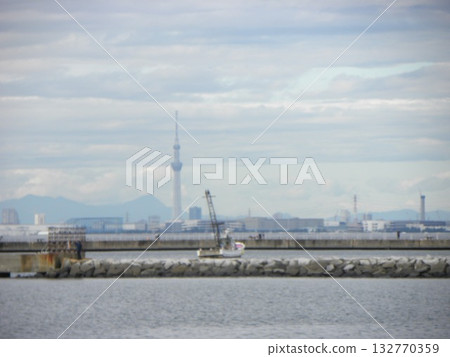 Skytree seen across Tokyo Bay 132770359