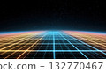 A futuristic cyberspace with a glowing grid stretching across the night sky A futuristic cyberspace with a glowing grid stretching across the night sky 132770467
