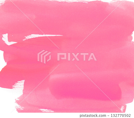 Cherry blossom watercolor texture. Pink brush painting, background material 132770502