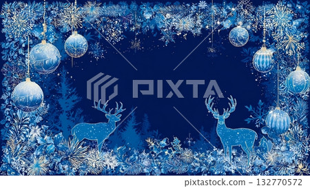 Christmas image blue background material 132770572