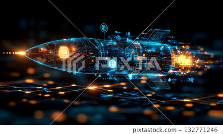 Futuristic business launch visualization glowing rock digital technology innovation energy dynamic progress success excitement Futuristic business launch visualization glowing rock digital technology innovation energy dynamic progress success excitement 132771246