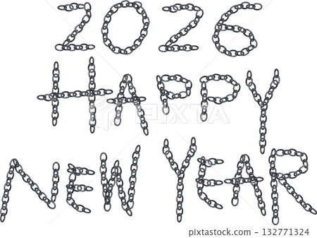 鏈輪上的 2026 新年快樂圖案 132771324