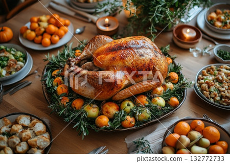 Festive Roasted Turkey With Apples And Oranges Festive Roasted Turkey With Apples And Oranges 132772733
