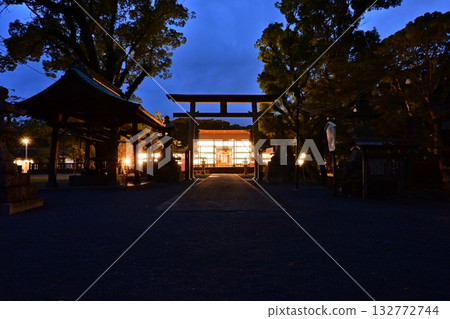 Yanagawa Mitsuhashira Shrine at night Yanagawa Mitsuhashira Shrine at night 132772744