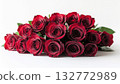 High-resolution photo of a bouquet of red roses against a white background 132772989