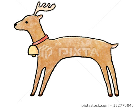 戴著鈴鐺的馴鹿插圖 戴著鈴鐺的馴鹿插圖 132773043