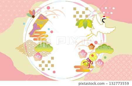 Simple and cute Japanese pattern background illustration Simple and cute Japanese pattern background illustration 132773559