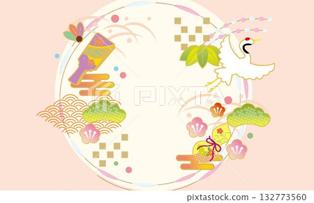 Simple and cute Japanese pattern background illustration Simple and cute Japanese pattern background illustration 132773560
