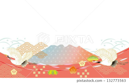 Simple and cute Japanese pattern background illustration Simple and cute Japanese pattern background illustration 132773563