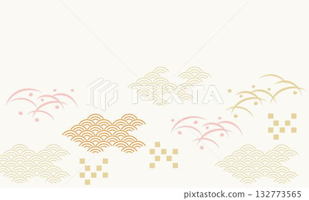 Simple and cute Japanese pattern background illustration Simple and cute Japanese pattern background illustration 132773565