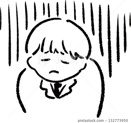 Illustration of a depressed businessman 132773950
