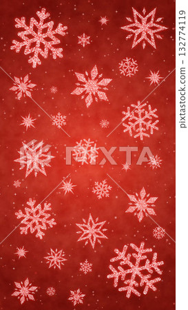 直版,精美閃亮的雪花插畫桌布(紅色背景) 直版,精美閃亮的雪花插畫桌布(紅色背景) 132774119