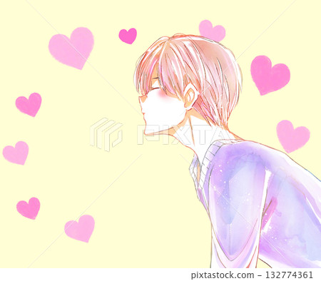 Man about to kiss Winter Heart 132774361