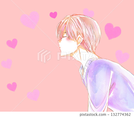Man about to kiss Winter Heart 132774362
