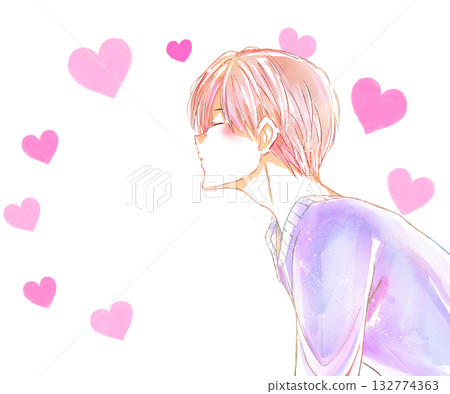 Man about to kiss Winter Heart 132774363