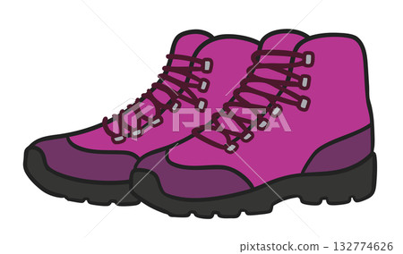 高筒登山靴示意圖 高筒登山靴示意圖 132774626