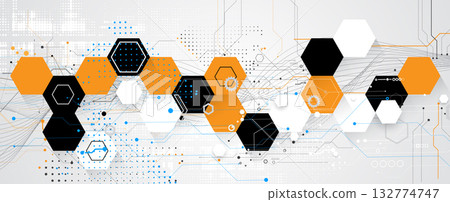 Abstract polygonal background technology concept, modern background 132774747