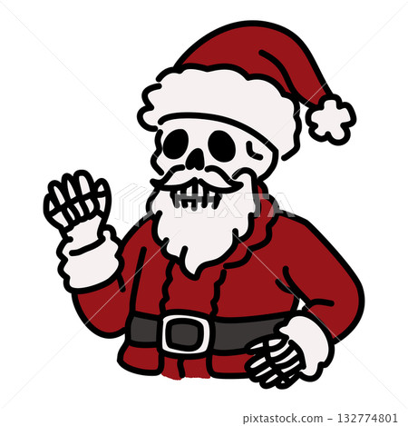 Cute Gothic Santa Skeleton Illustration Kawaii Spooky Christmas Character Red Outfit Holiday Doodle for Coloring Pages Stickers and Craft Projects Cute Gothic Santa Skeleton Illustration Kawaii Spooky Christmas Character Red Outfit Holiday Doodle for Coloring Pages Stickers and Craft Projects 132774801
