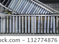 packing line in a logistics warehouse. conveyor belt in a modern production line 132774876