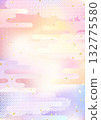 A Japanese-style background illustration combining sky gradation and traditional Japanese patterns 132775580