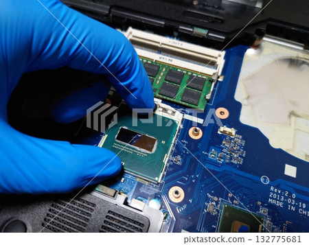Installing a laptop's CPU (Central Processing Unit) Installing a laptop's CPU (Central Processing Unit) 132775681
