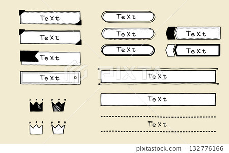 Set of hand drawn rustic banners. 132776166