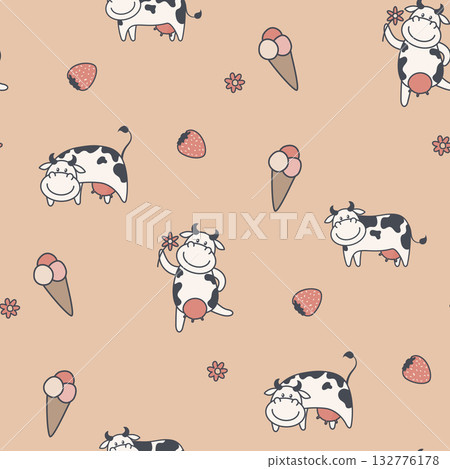 cute cartoon cow 132776178