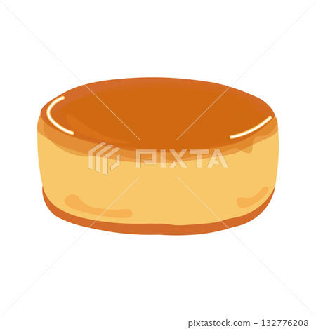 Simple illustration of a whole cheesecake 132776208