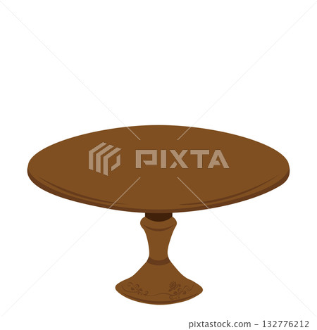 一張飾有玫瑰花的簡約木桌插圖 132776212