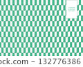 Japanese Seamless Pattern with Ears of Rice geometric motif in green color for fabric, wallpapers, poster, card in asian design and more 132776386