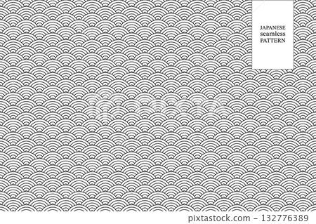 Japanese Seamless Wave Pattern in black and white color for fabric, wallpapers, poster, card in asian design and more Japanese Seamless Wave Pattern in black and white color for fabric, wallpapers, poster, card in asian design and more 132776389
