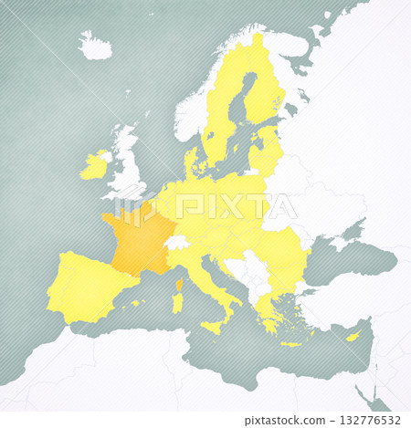 Map of European Union - France Map of European Union - France 132776532