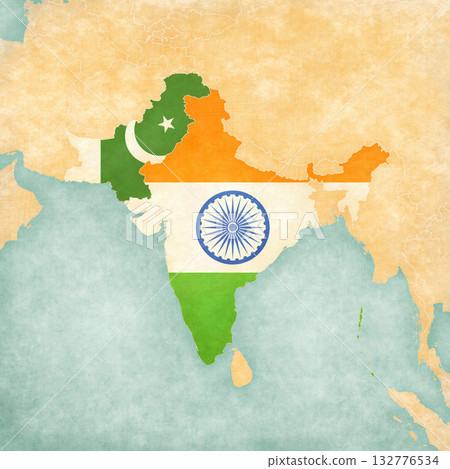 Map of South Asia - India and Pakistan Map of South Asia - India and Pakistan 132776534