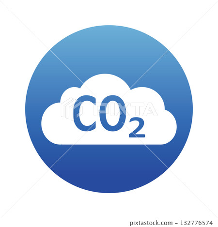 Cloud CO2 icon circle Cloud CO2 icon circle 132776574