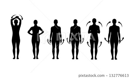 set of male and female silhouettes set of male and female silhouettes 132776613