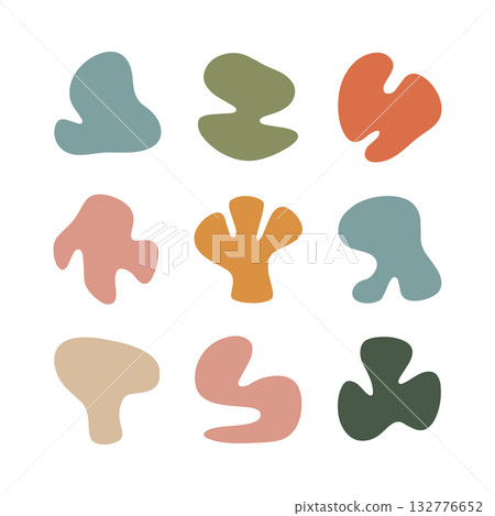 Colorful abstract shapes arranged in a grid pattern for modern design projects and decor inspiration Colorful abstract shapes arranged in a grid pattern for modern design projects and decor inspiration 132776652