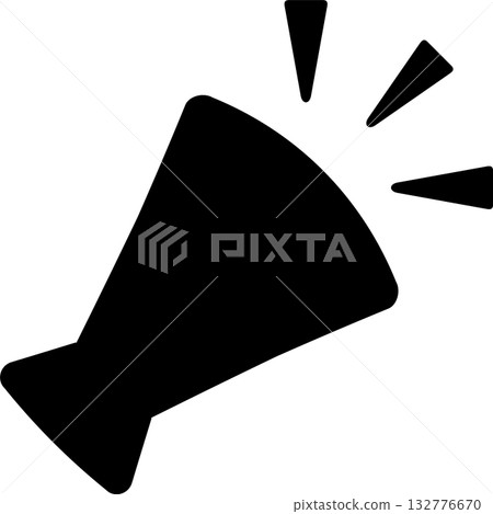 簡單的黑色擴音器輪廓,向量圖 簡單的黑色擴音器輪廓,向量圖 132776670