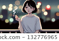 一個女人抽煙 132776965