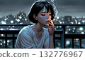 一個女人抽煙 132776967