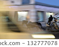 Horse, city street, motion blur  132777078
