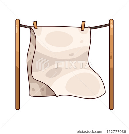 illustration of drying fabric illustration of drying fabric 132777086