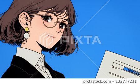 Business woman to check documents 132777231