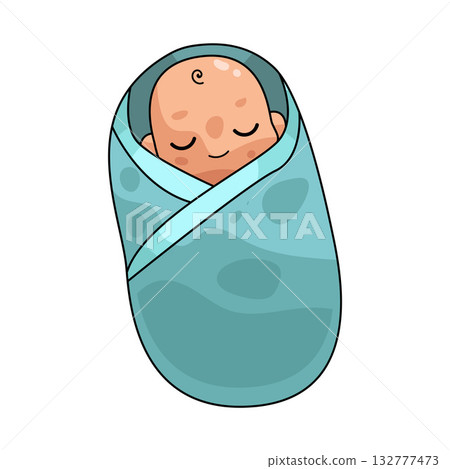 illustration of Baby Blanket Swaddle illustration of Baby Blanket Swaddle 132777473