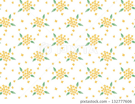 Cute background illustration of osmanthus seamless pattern 132777606